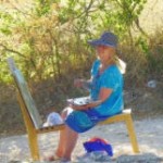 painting in italy, anne on donkey, art courses in italy