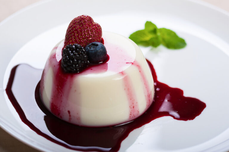 Panna cotta recipe from Gorgiano Studios, delicious dessert, authentic italian recipe illustrated by Caroline Crawford