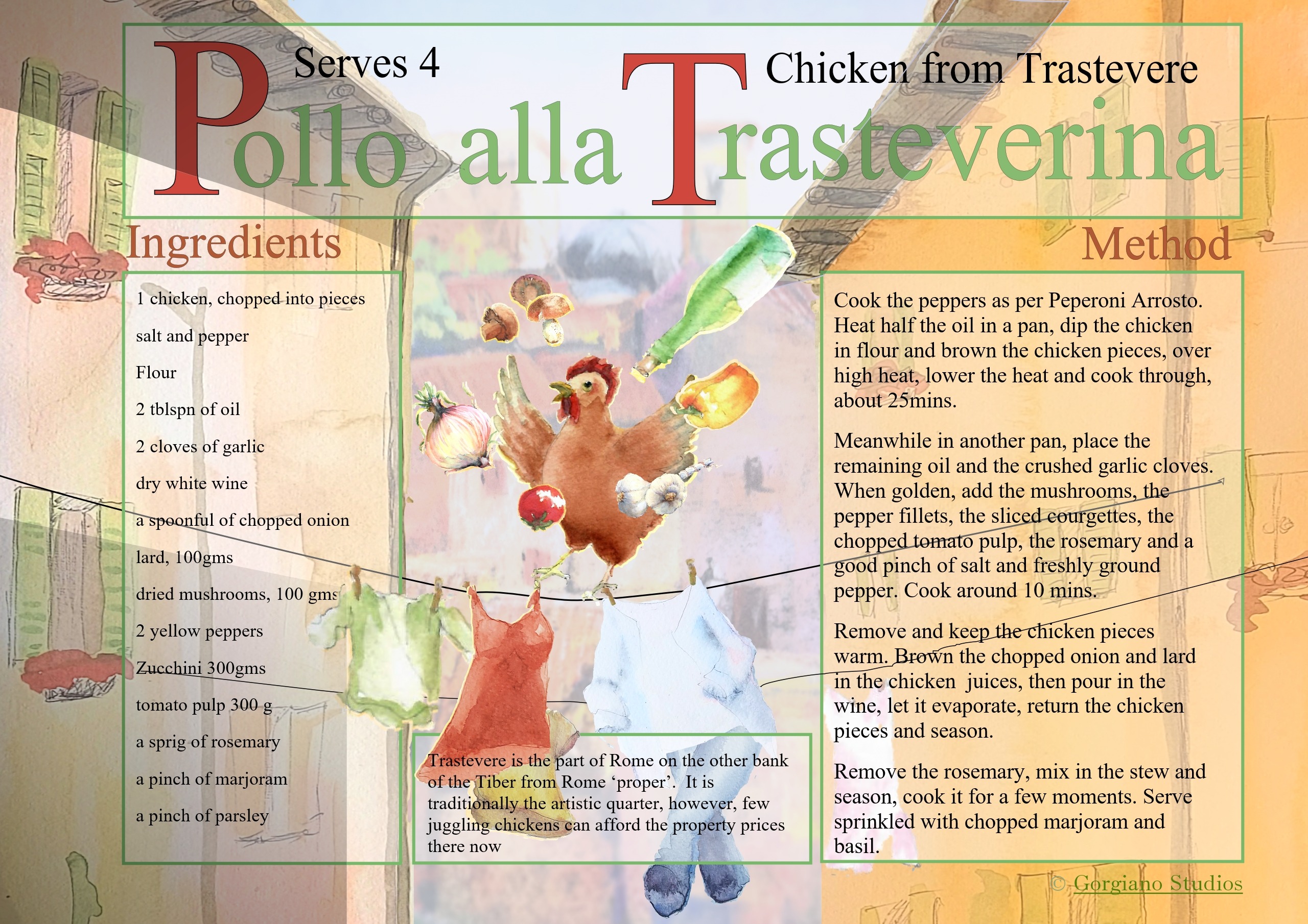 Pollo alla Trasteverina, Gorgiano Recipe card