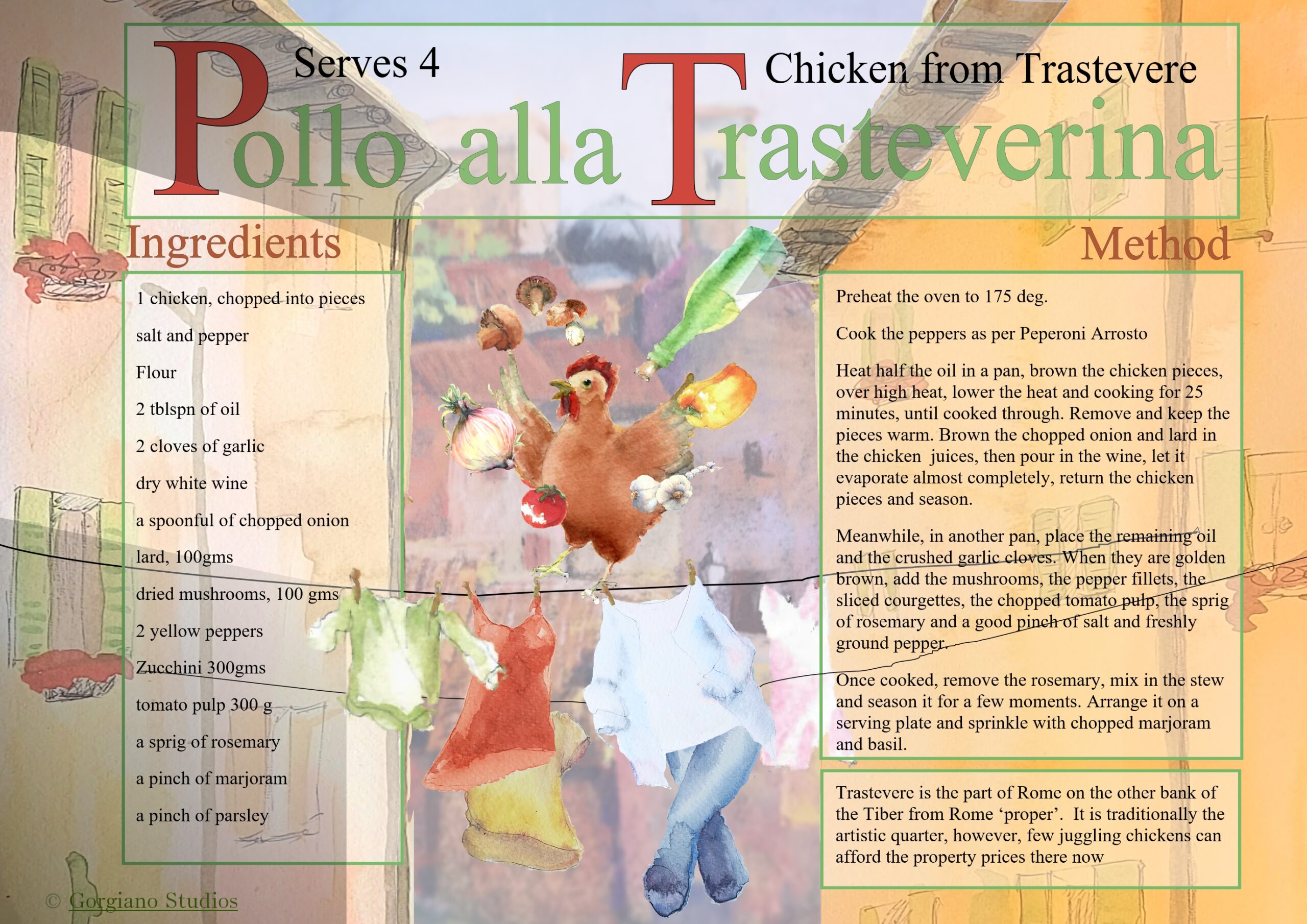 Pollo alla Trasteverina, Gorgiano Recipe card