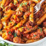 Pasta Arrabbiata, Gorgiano Recipe card, painting holiday italy